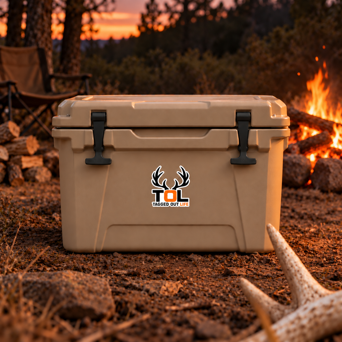Tagged Out Life TOL Logo Sticker – Hunter Orange Edition