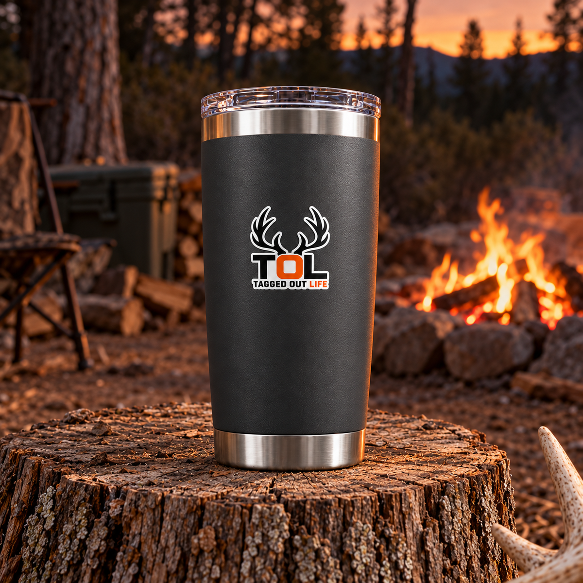 Tagged Out Life TOL Logo Sticker – Hunter Orange Edition